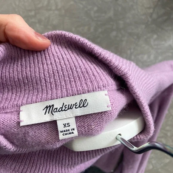 Madewell Ashbury Lavender Mockneck Long Sleeve Pullover Sweater XS - Picture 3 of 7